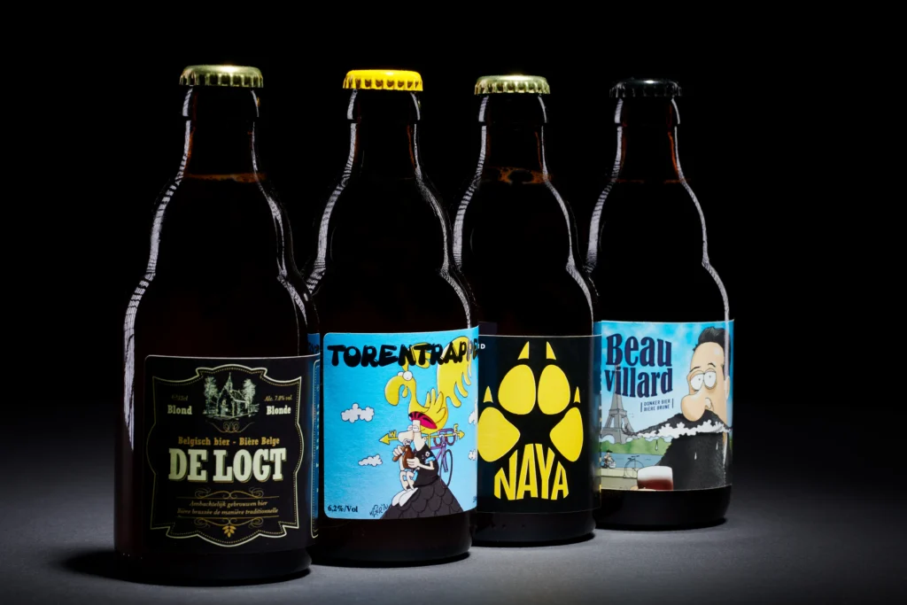 De vier vaste bieren van Brouwerij De Logt: De Logt, Torentrapper, Naya en Beauvillard